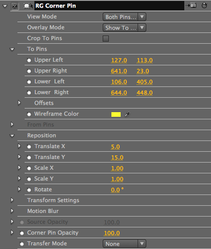 Corner Pin UI
